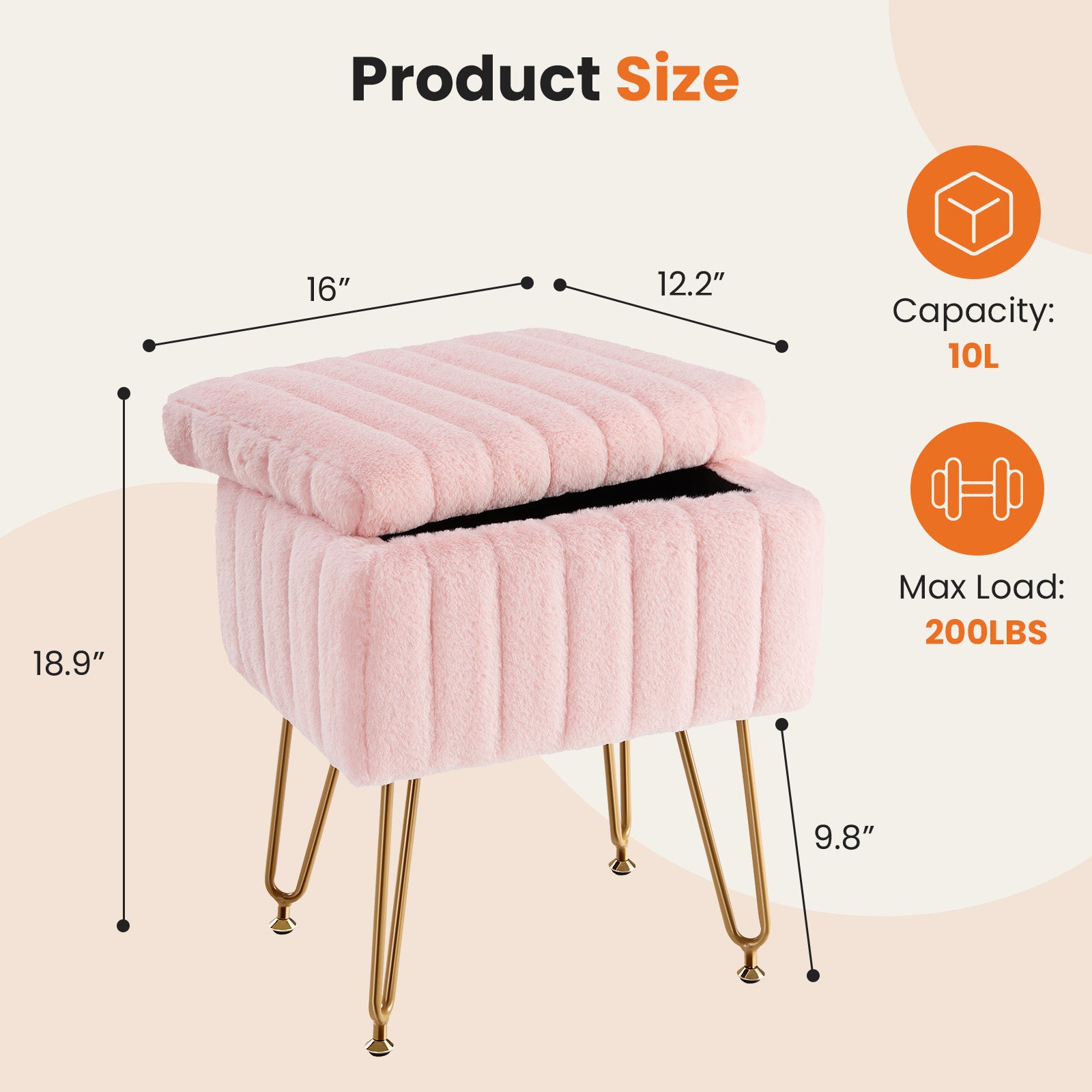 Dressing Stool And Chair With Storage Space