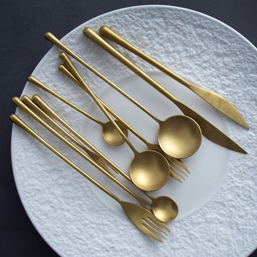 Retro Style Golden Cutlery Set