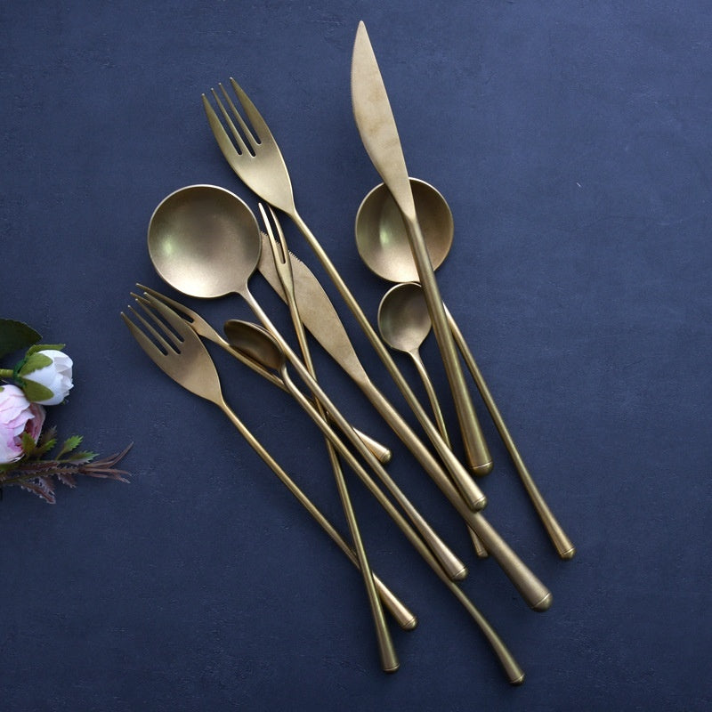 Retro Style Golden Cutlery Set